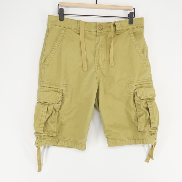 Must Way Cargo Shorts Mens 32 Khaki Drawstrings Casual Utility Outdoor Ch& We Co - Picture 1 of 8